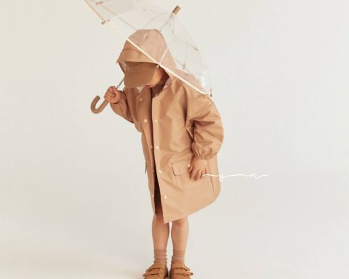 正韓兒童素色透明輕便雨傘